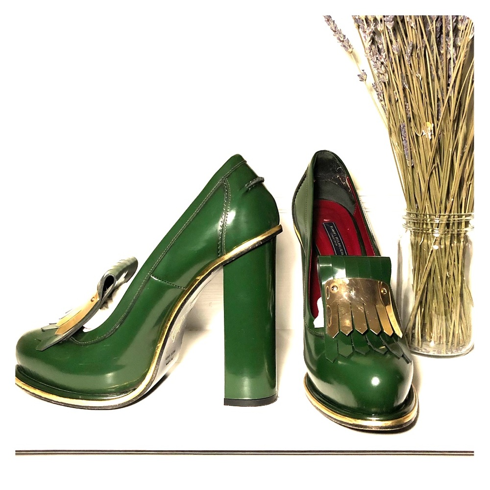 Tommy Hilfiger COLLECTION Green Leather Pumps 40